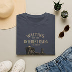 Waiting for the Interest Rates to Drop T‑Shirt — Funny Skeleton Financial Humor Tee