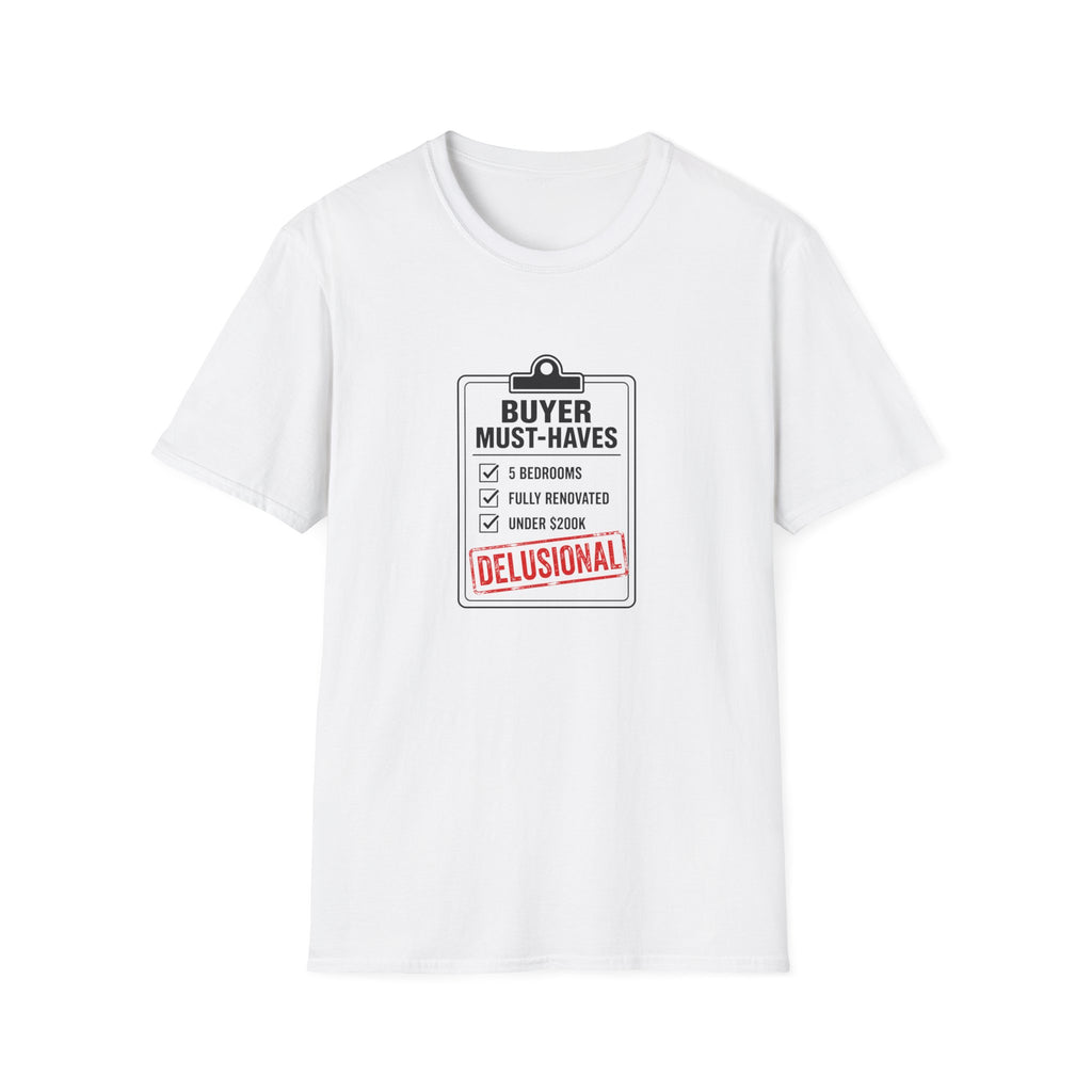 T-Shirt — "Buyer Must-Haves" Real Estate Checklist Graphic Tee