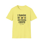 I Survive On Coffee And Closing Costs T-Shirt — Real Estate Agent Coffee Tee