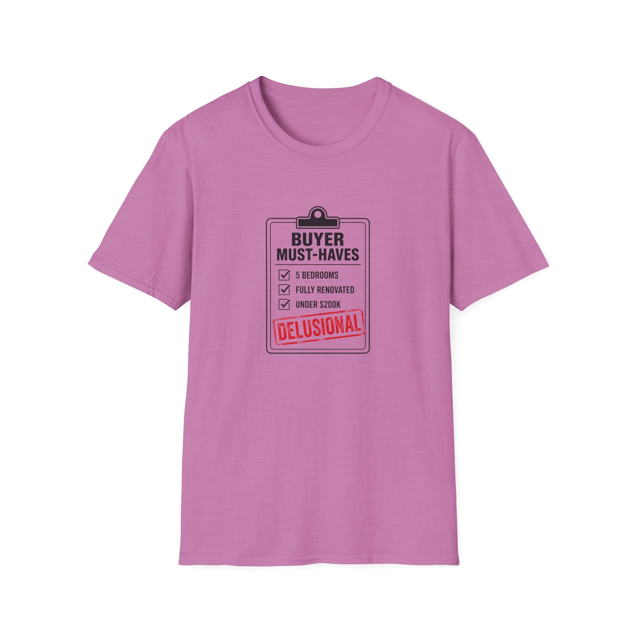 T-Shirt — "Buyer Must-Haves" Real Estate Checklist Graphic Tee