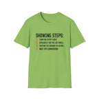 Showing Steps T-Shirt — Funny Real Estate Agent Shirt ("Turn On Every Light, Apologize for the Cat Smell")
