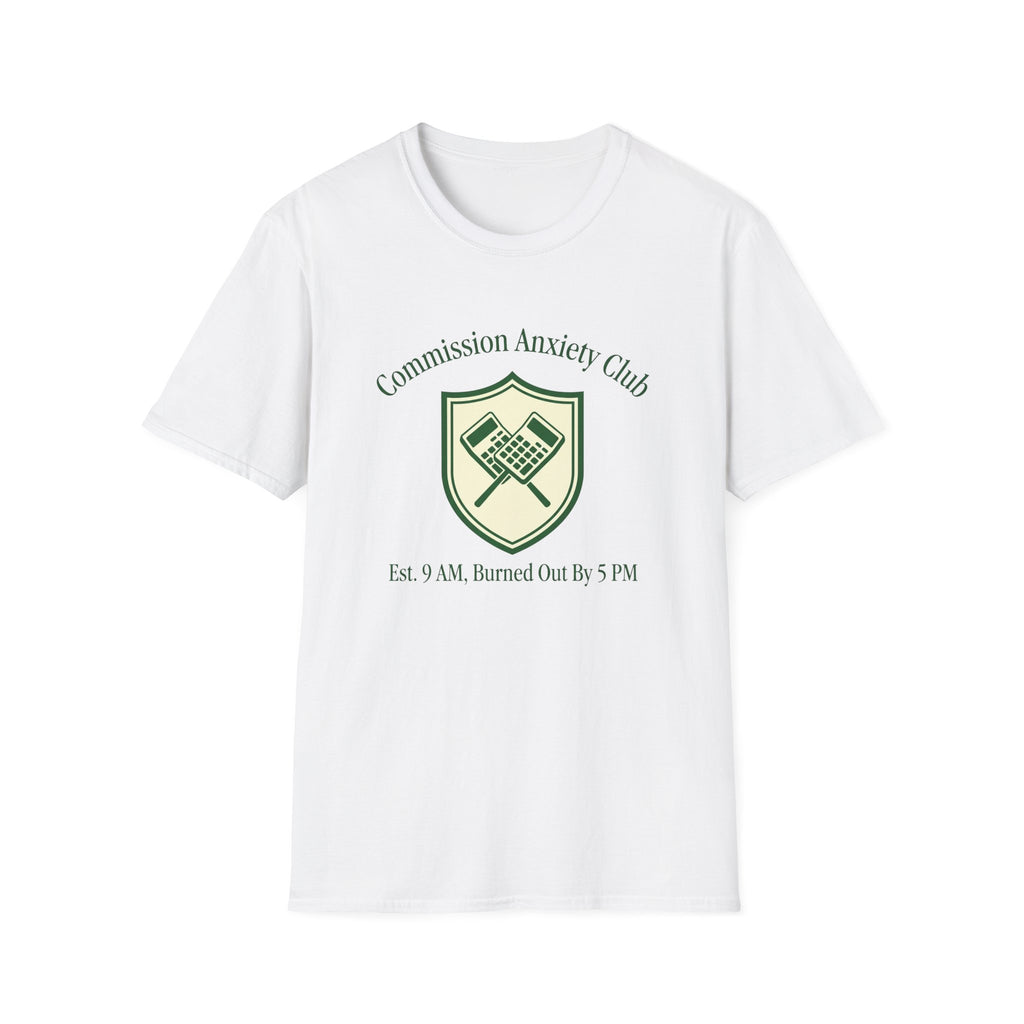 Commission Anxiety Club T‑Shirt — Graphic Art & Finance Humor Tee