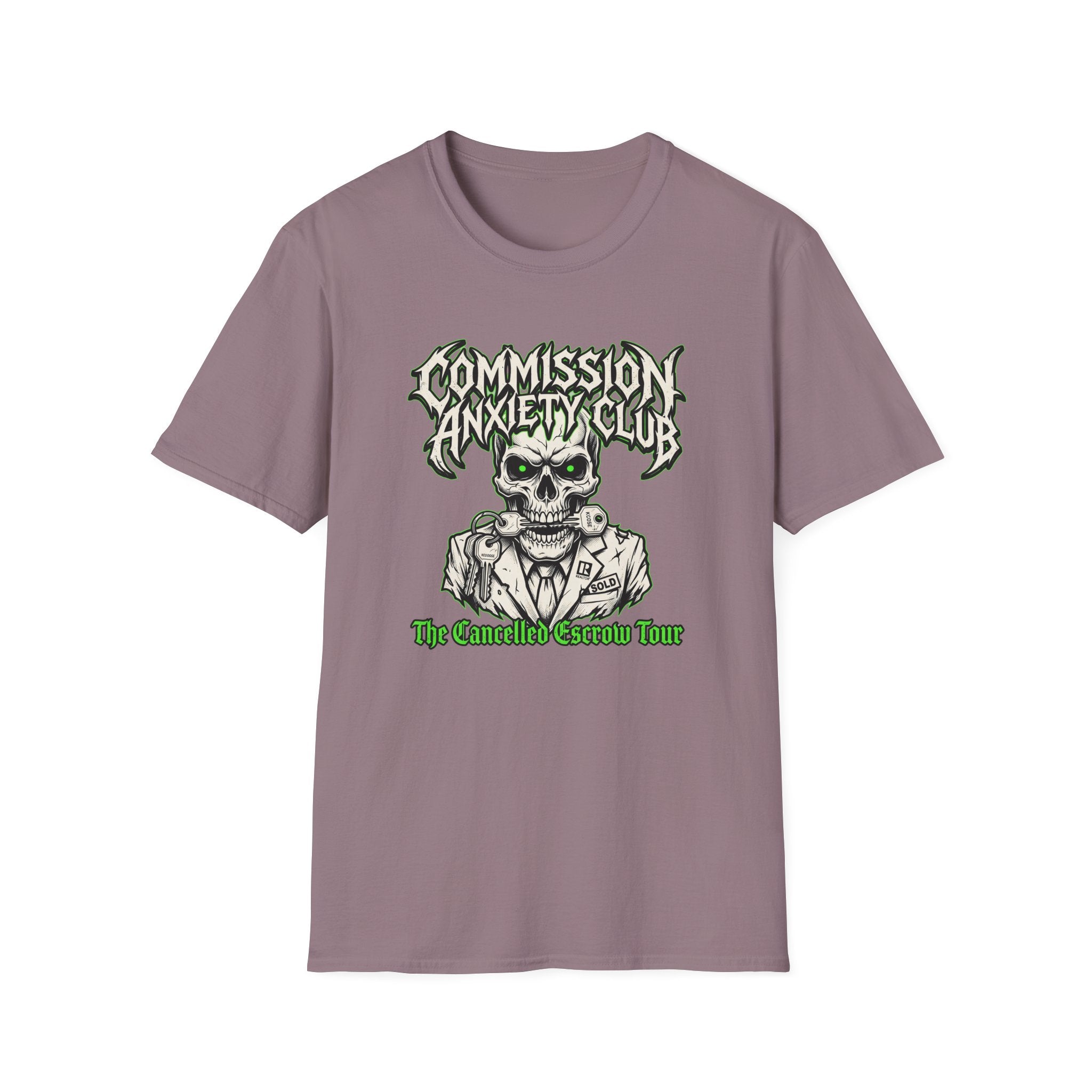 Commission Anxiety Club T‑Shirt — Skull Graphic Tee for Artists & Creators