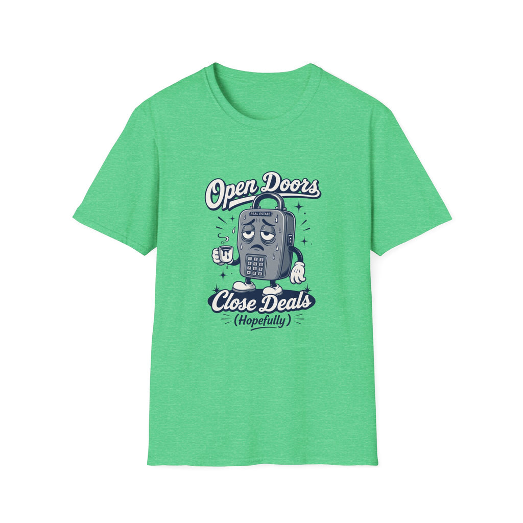 T-shirt Open Doors Close Deals T-Shirt — Real Estate Agent Funny Graphic Tee