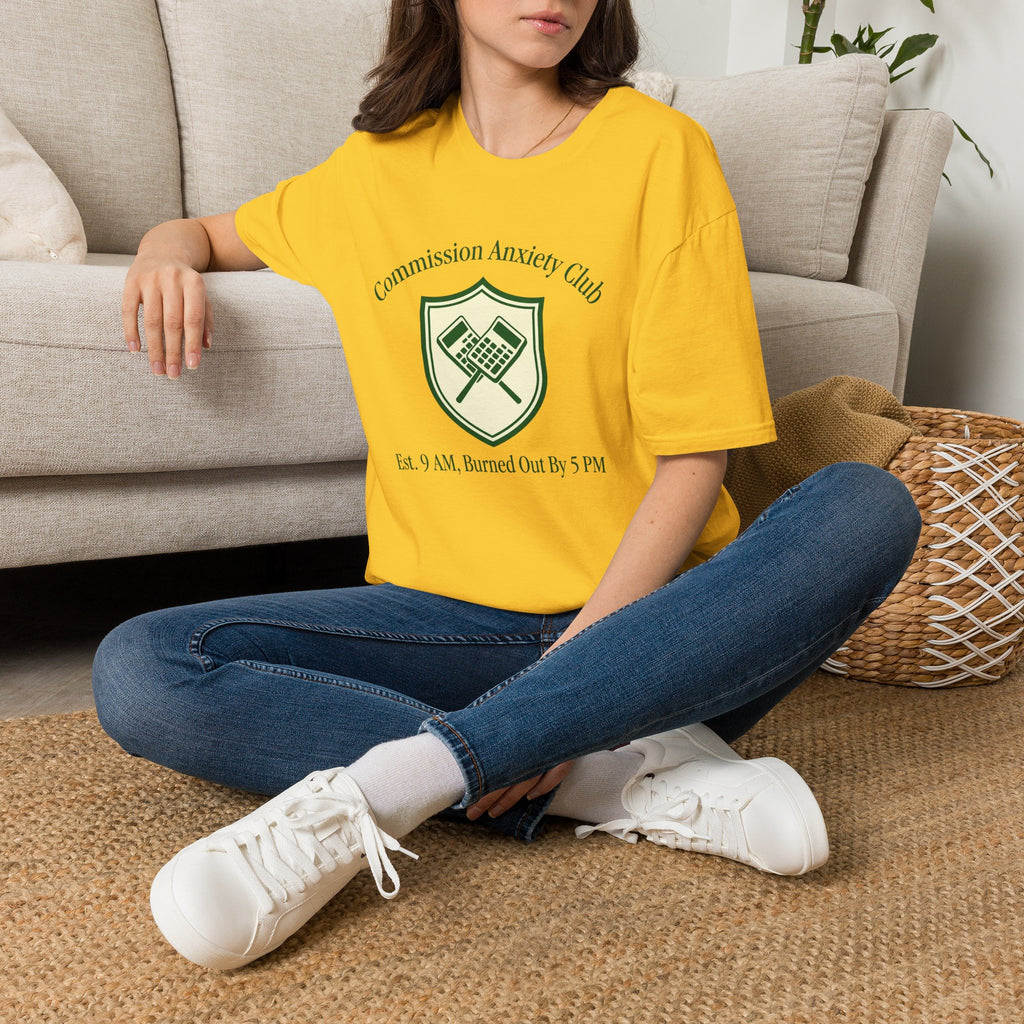 Commission Anxiety Club T‑Shirt — Graphic Art & Finance Humor Tee