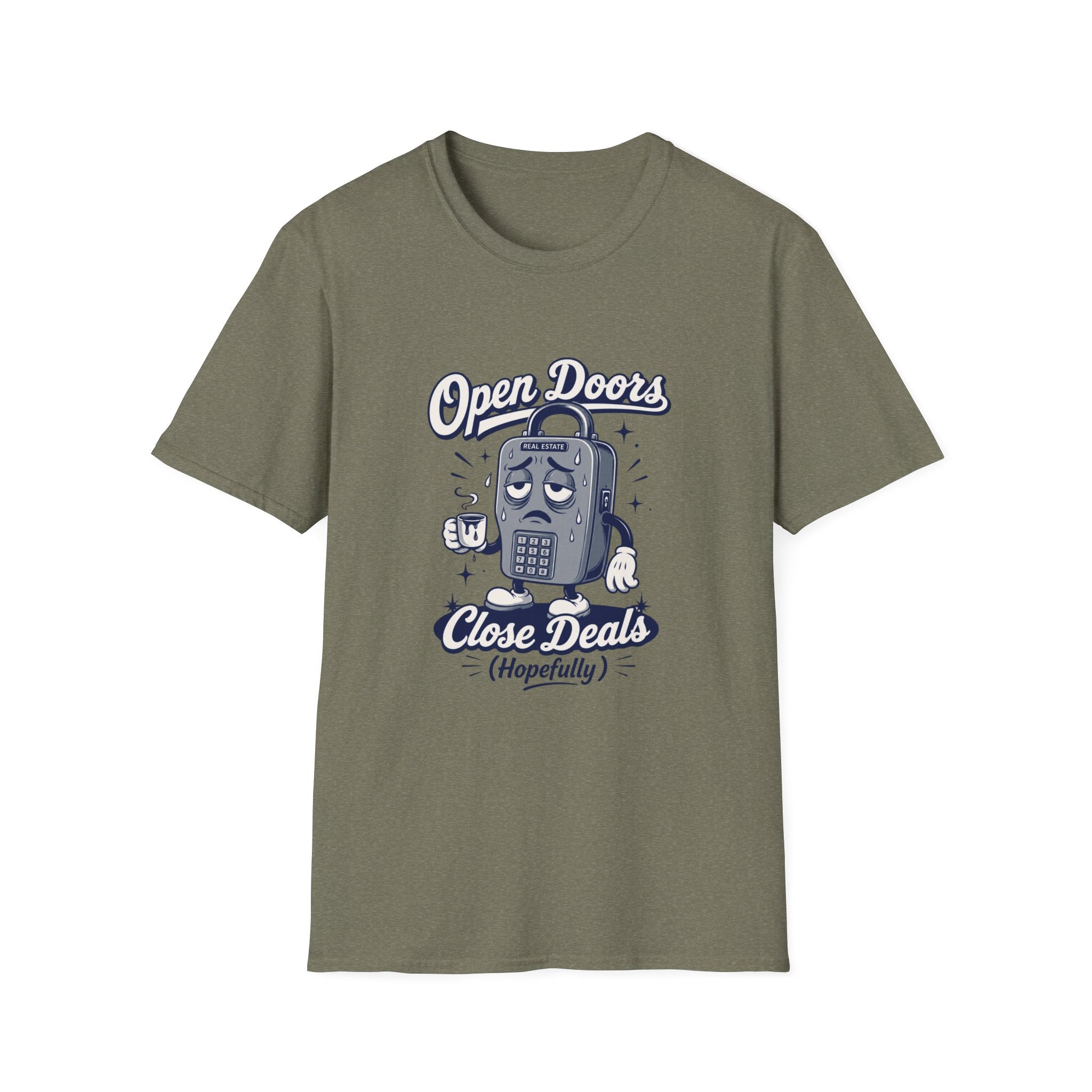 T-shirt Open Doors Close Deals T-Shirt — Real Estate Agent Funny Graphic Tee