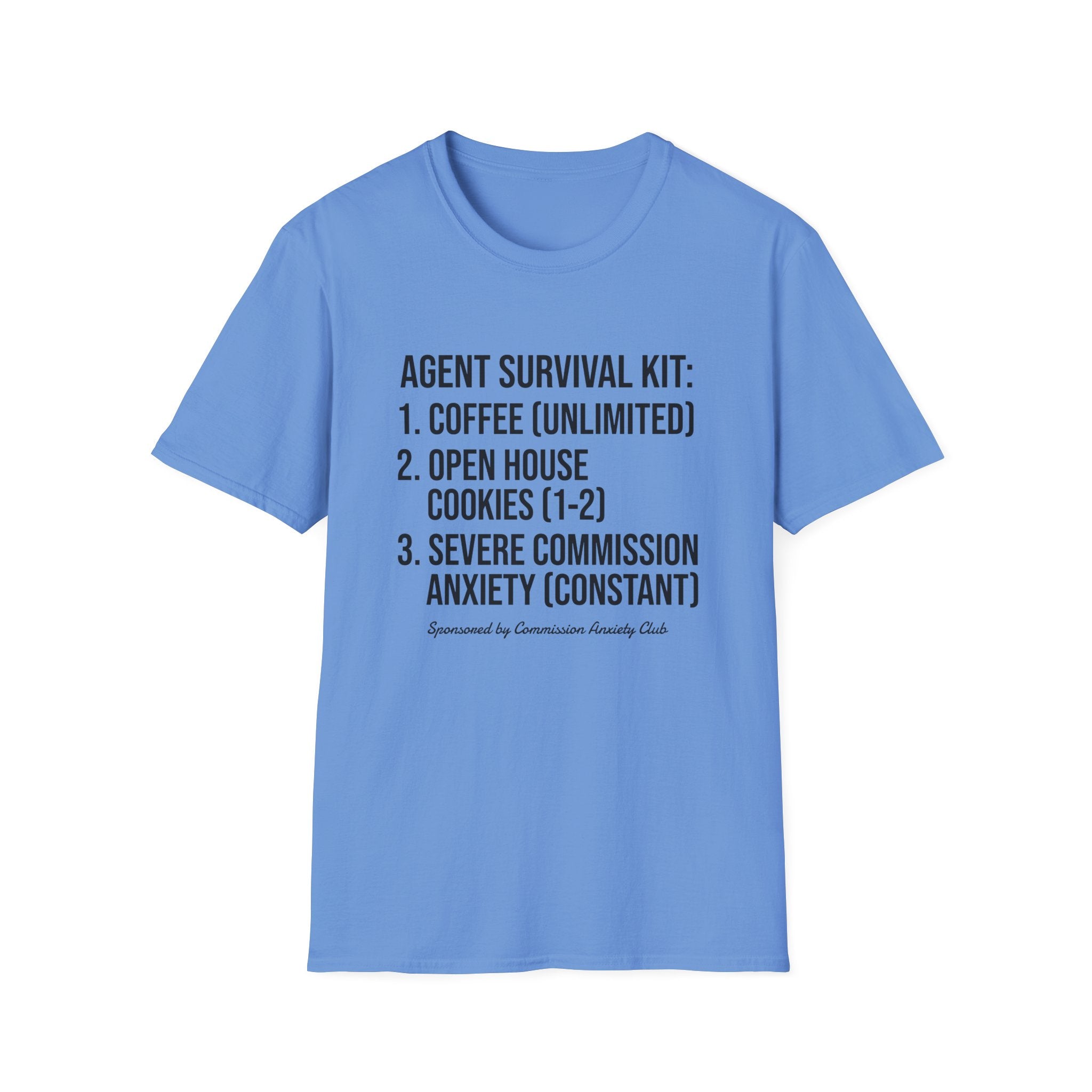 Agent Survival Kit T-Shirt — Funny Real Estate Agent Shirt (Coffee, Open House Cookies)