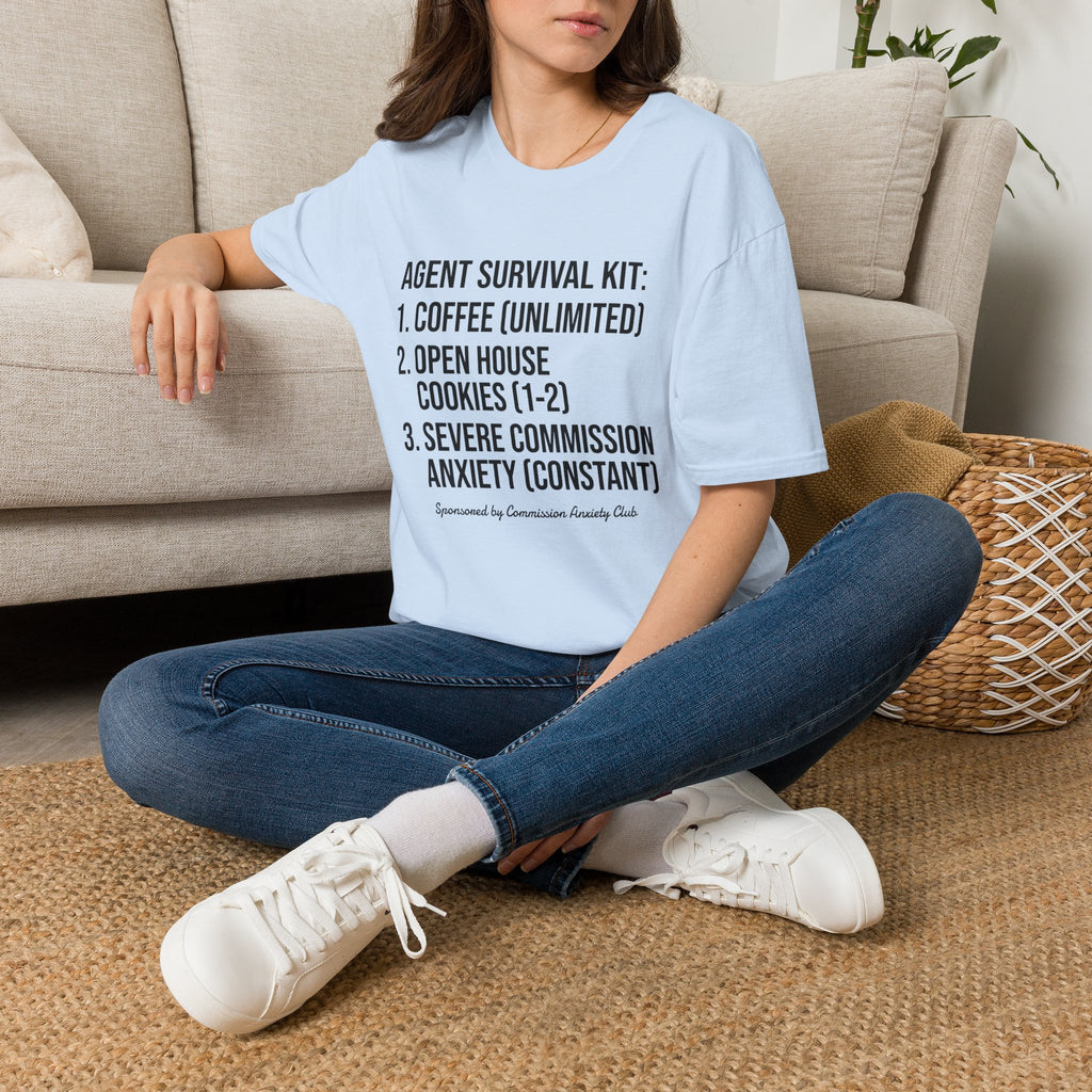 Agent Survival Kit T-Shirt — Funny Real Estate Agent Shirt (Coffee, Open House Cookies)