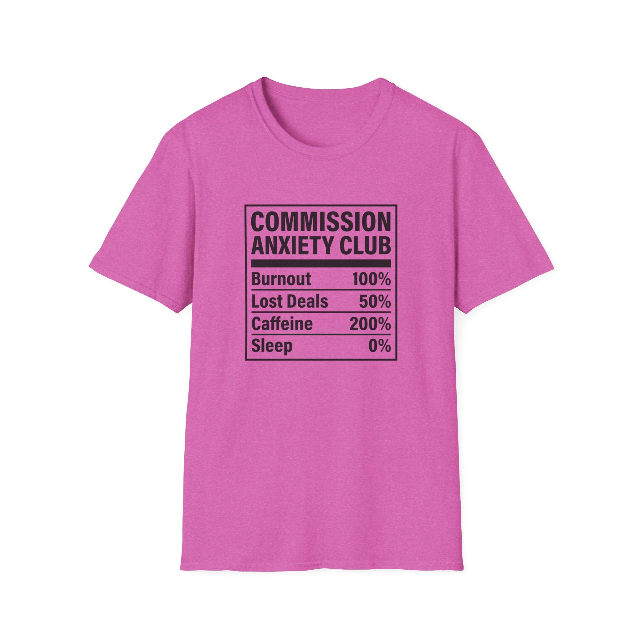 Commission Anxiety Club T-Shirt — Burnout 100%, Caffeine 200% Graphic Tee