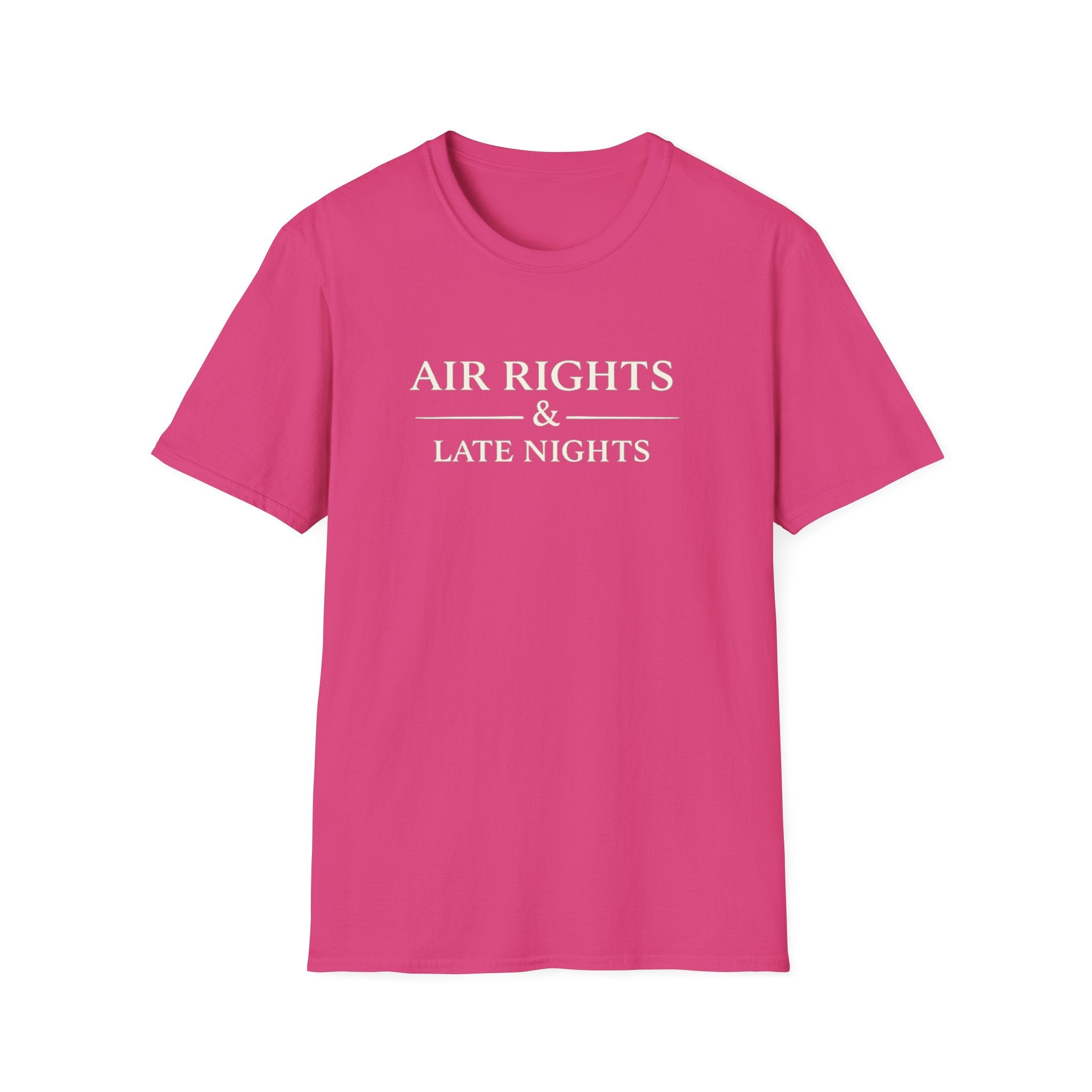 Air Rights & Late Nights T‑Shirt — Vintage Minimalist Typography Tee for Night Owls