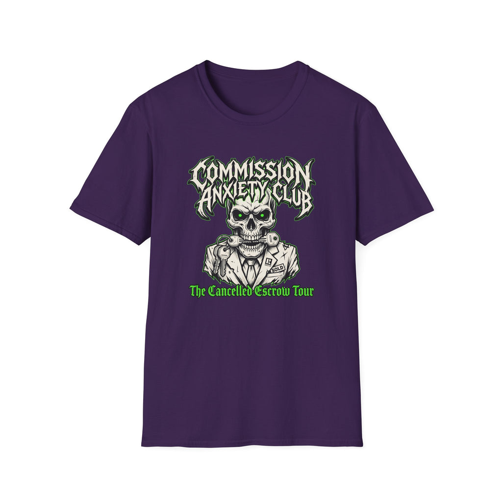 Commission Anxiety Club T‑Shirt — Skull Graphic Tee for Artists & Creators