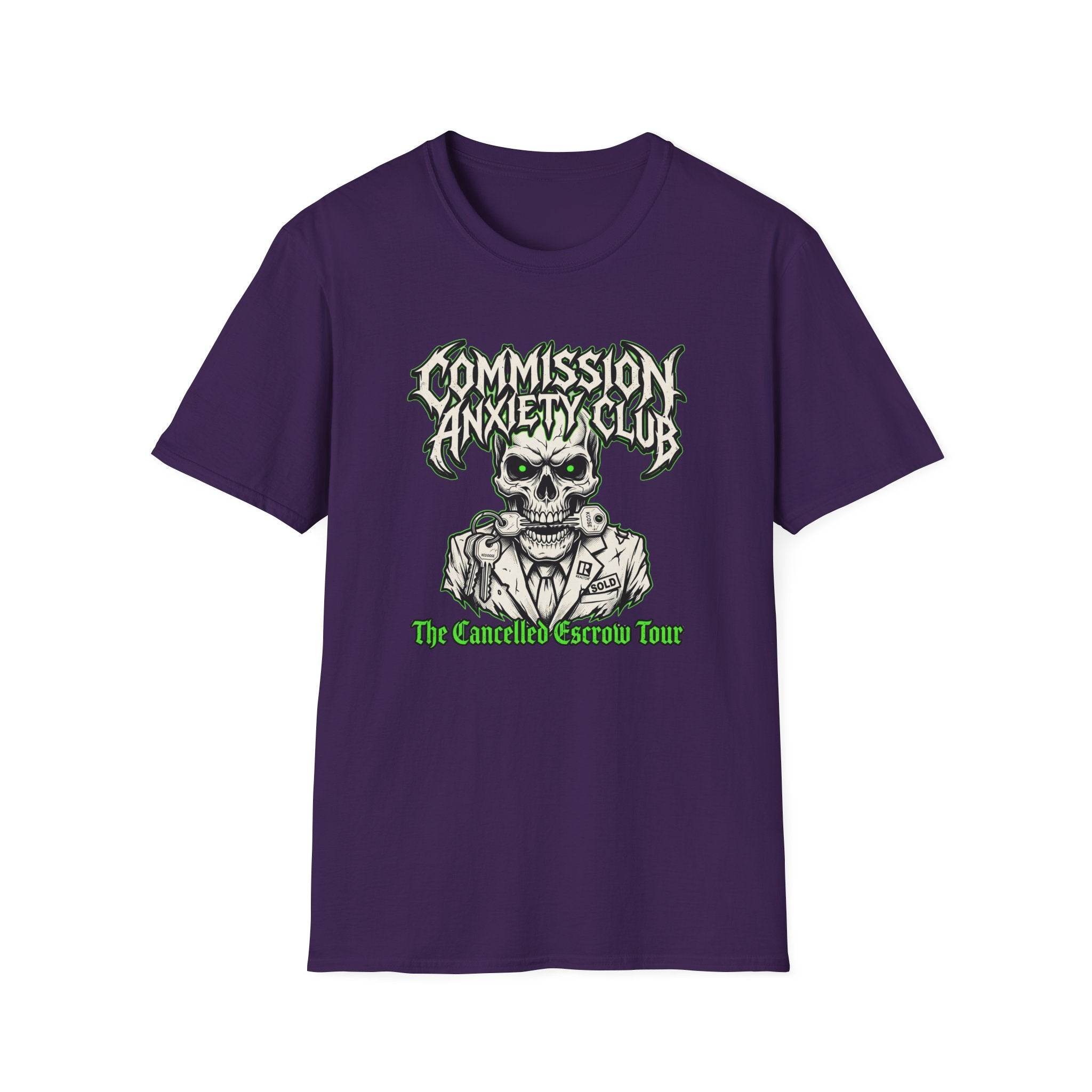 Commission Anxiety Club T‑Shirt — Skull Graphic Tee for Artists & Creators