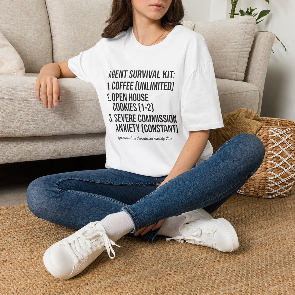 Agent Survival Kit T-Shirt — Funny Real Estate Agent Shirt (Coffee, Open House Cookies)