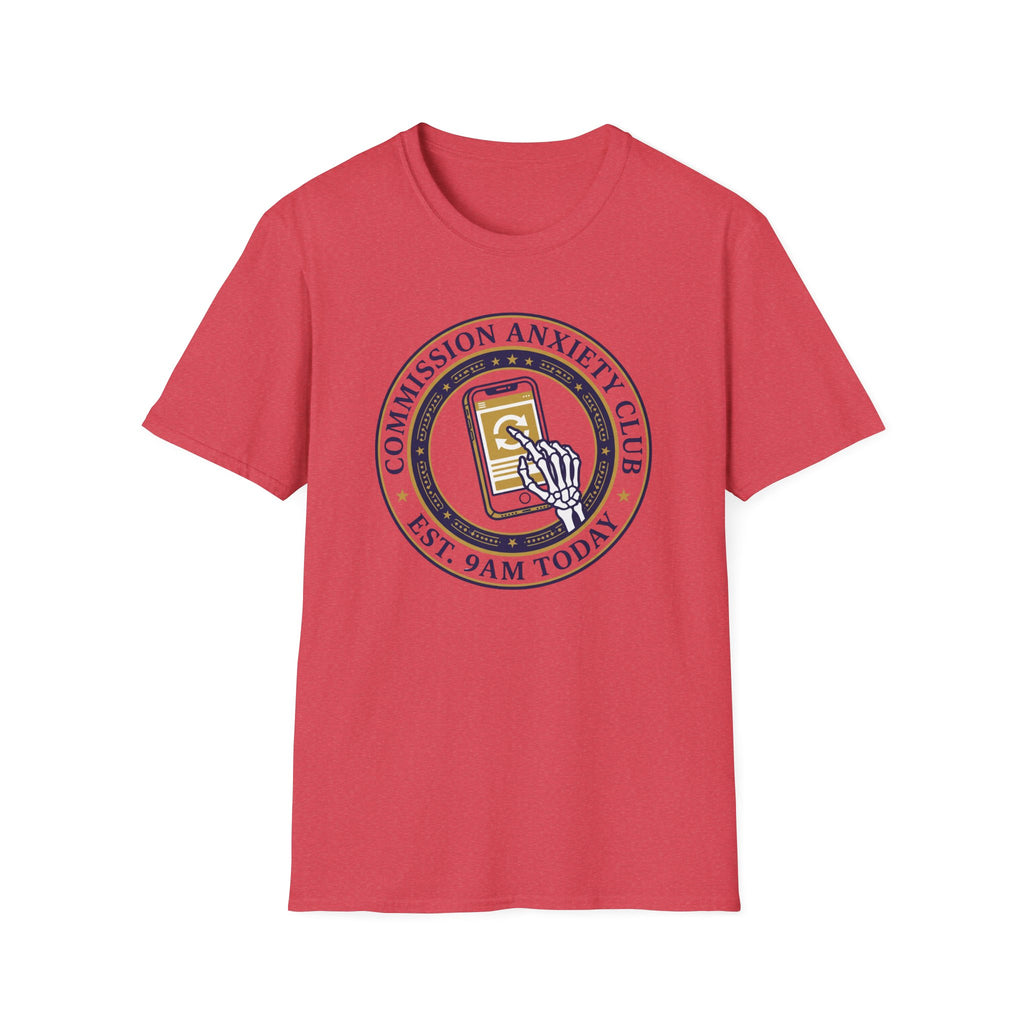 T-Shirt — "Commission Anxiety Club" Graphic Tee (Est. 9AM Today) — Artist Humor, Freelance & Creator Gift