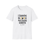 I Survive On Coffee And Closing Costs T-Shirt — Real Estate Agent Coffee Tee