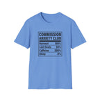 Commission Anxiety Club T-Shirt — Burnout 100%, Caffeine 200% Graphic Tee