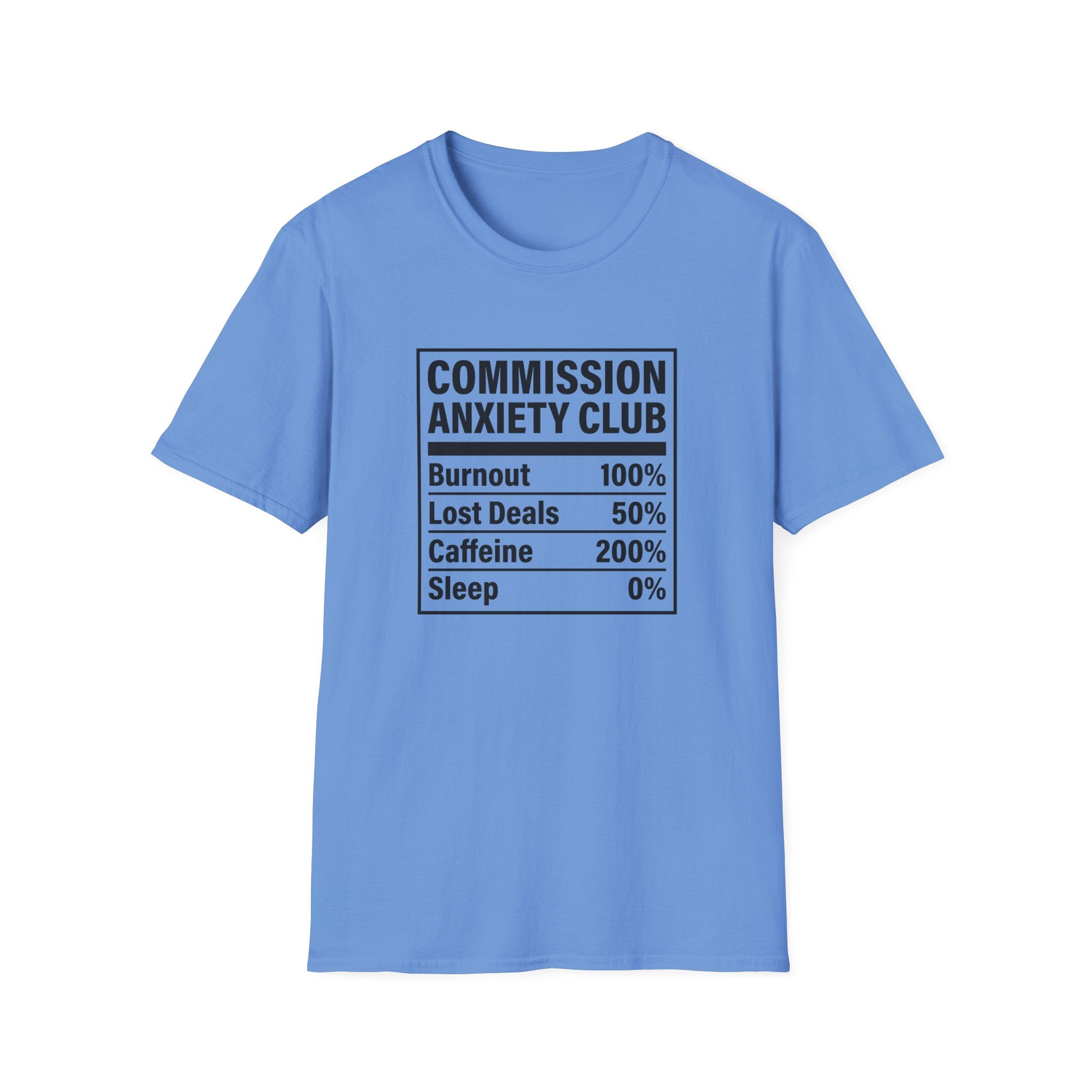 Commission Anxiety Club T-Shirt — Burnout 100%, Caffeine 200% Graphic Tee