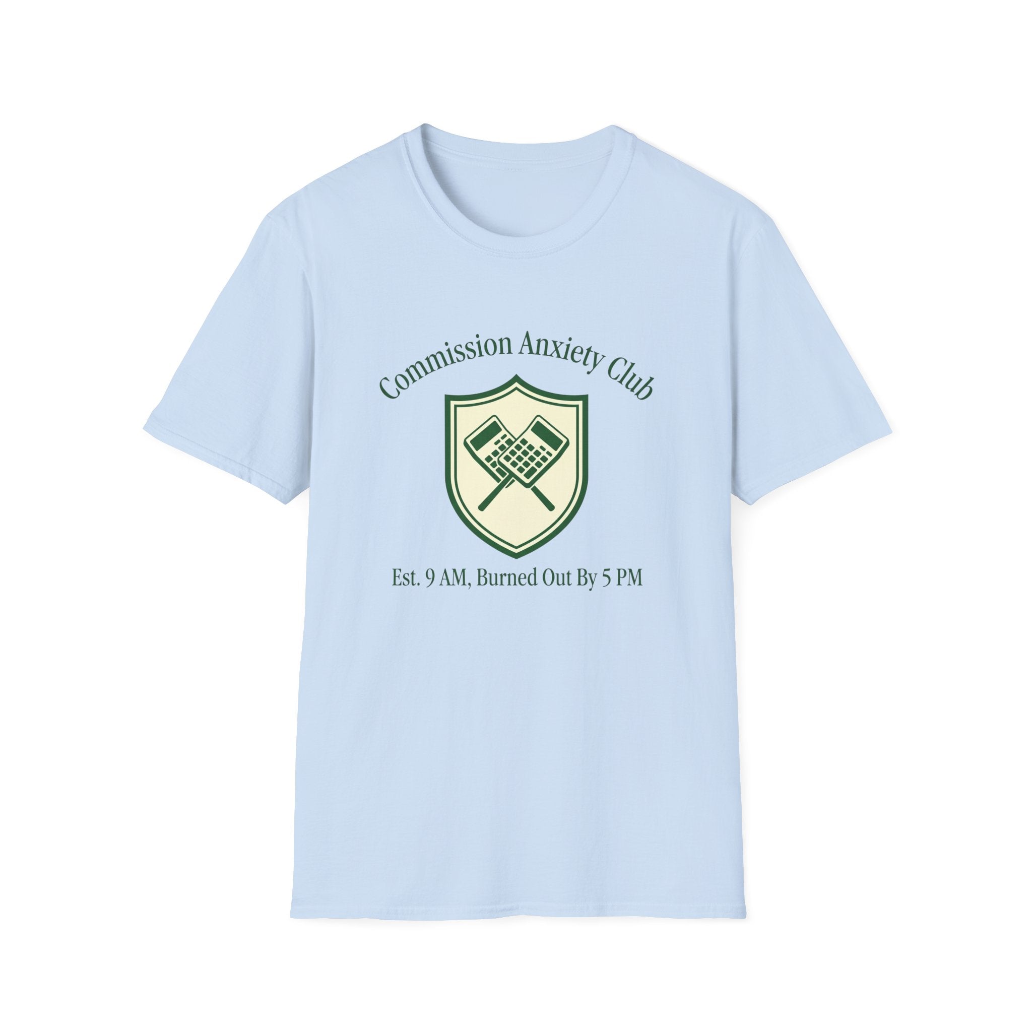 Commission Anxiety Club T‑Shirt — Graphic Art & Finance Humor Tee