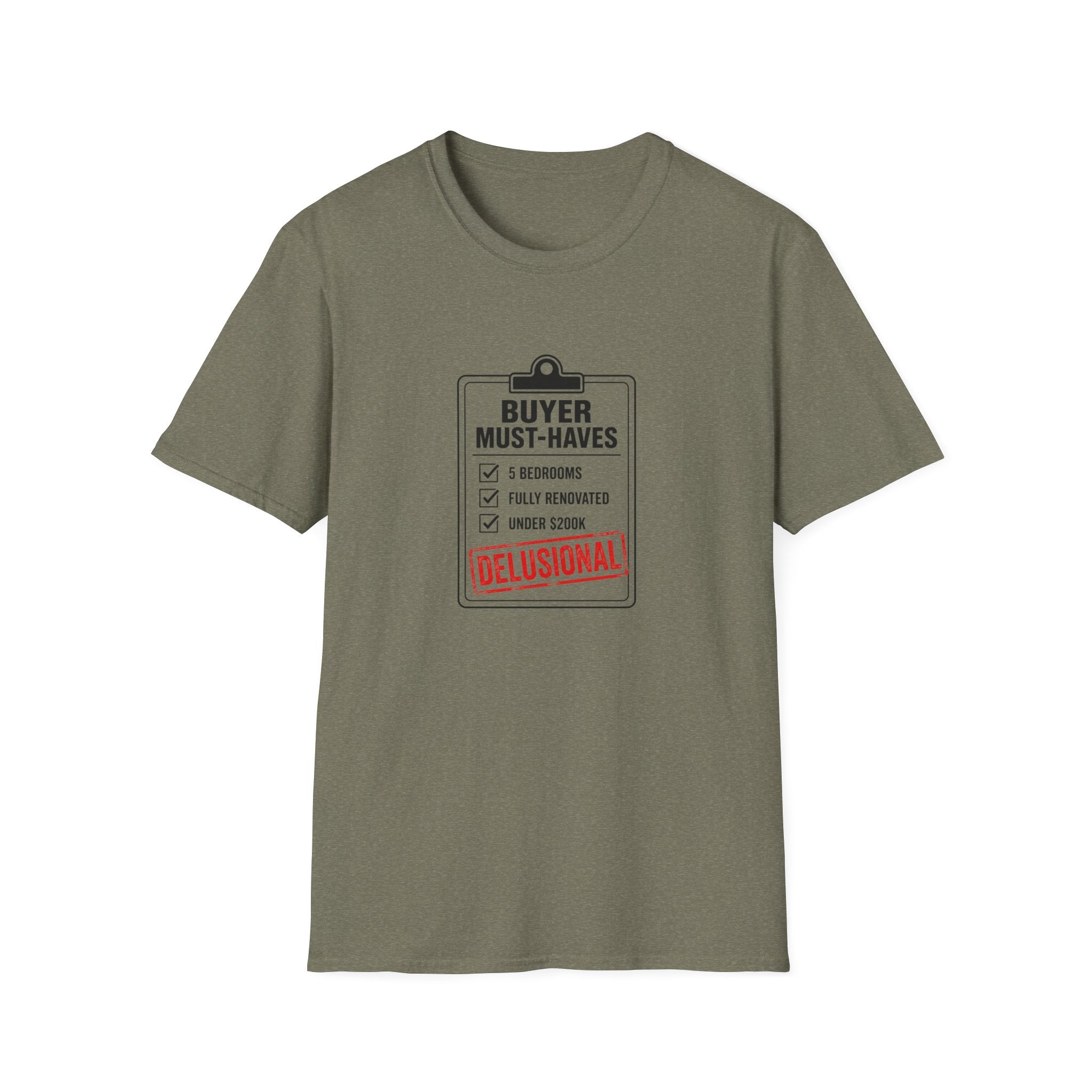 T-Shirt — "Buyer Must-Haves" Real Estate Checklist Graphic Tee