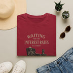 Waiting for the Interest Rates to Drop T‑Shirt — Funny Skeleton Financial Humor Tee