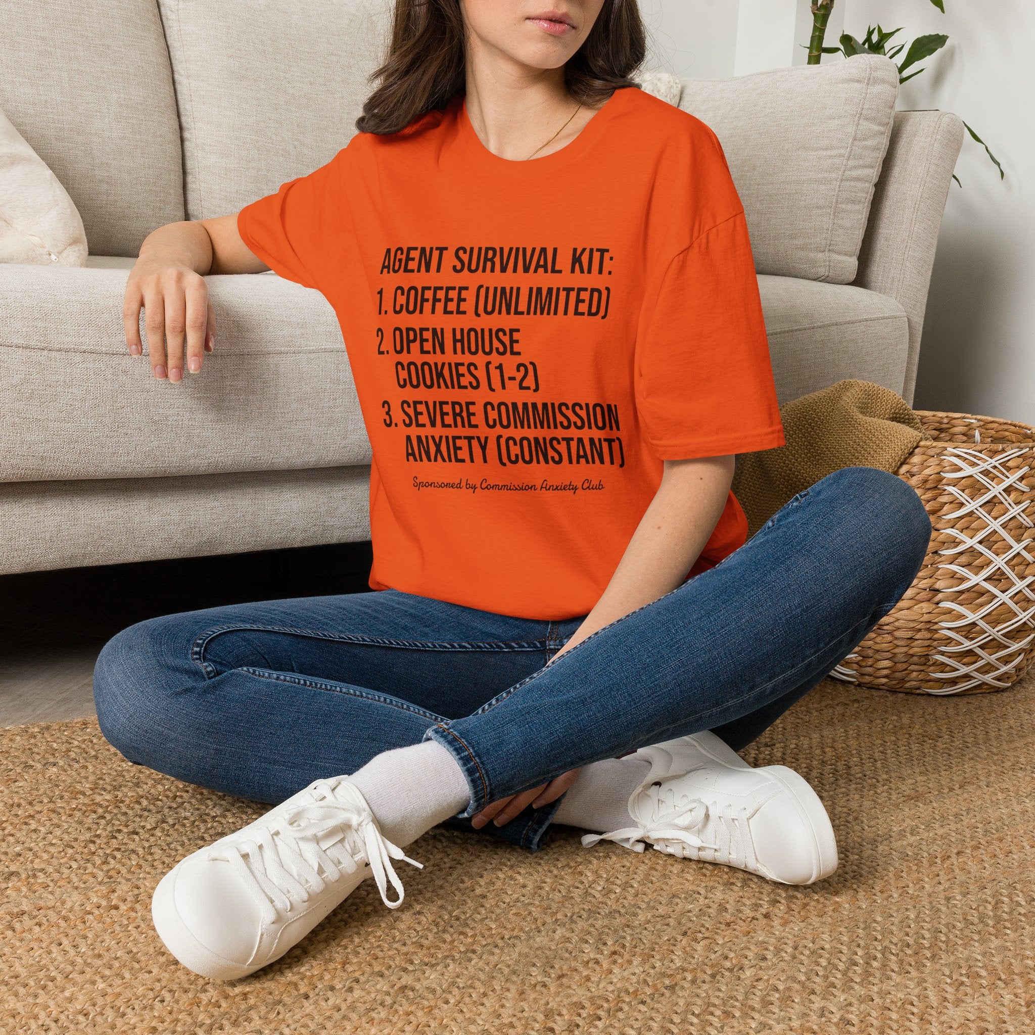 Agent Survival Kit T-Shirt — Funny Real Estate Agent Shirt (Coffee, Open House Cookies)