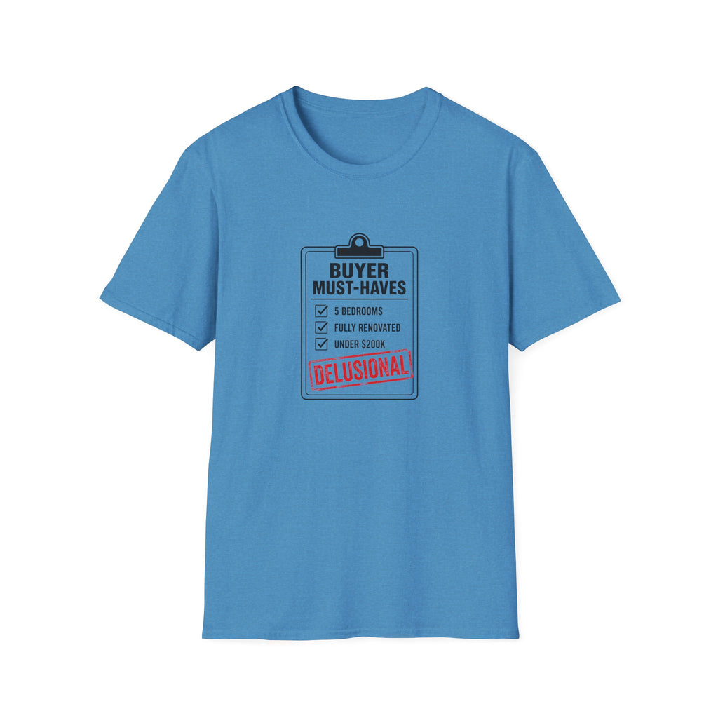 T-Shirt — "Buyer Must-Haves" Real Estate Checklist Graphic Tee