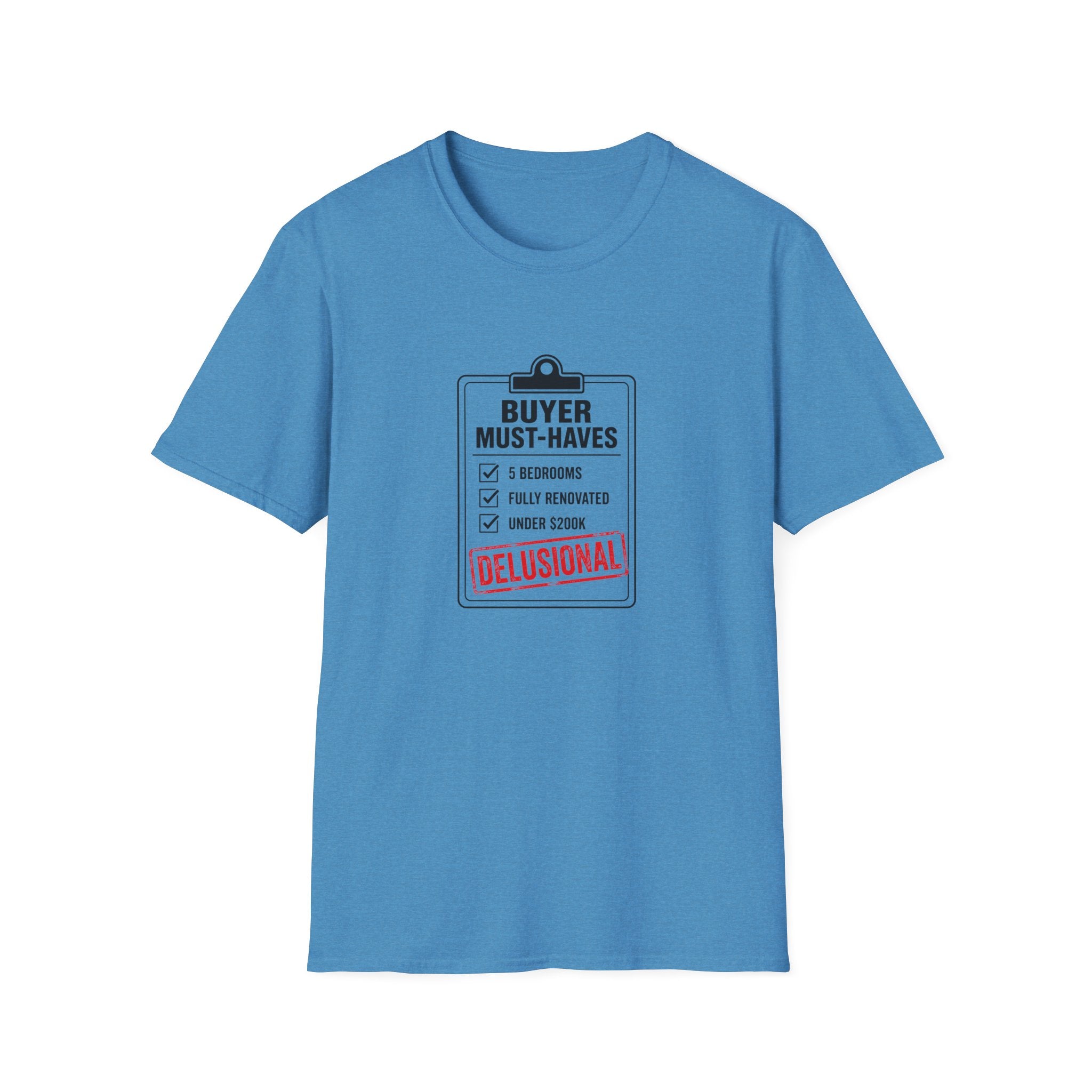 T-Shirt — "Buyer Must-Haves" Real Estate Checklist Graphic Tee