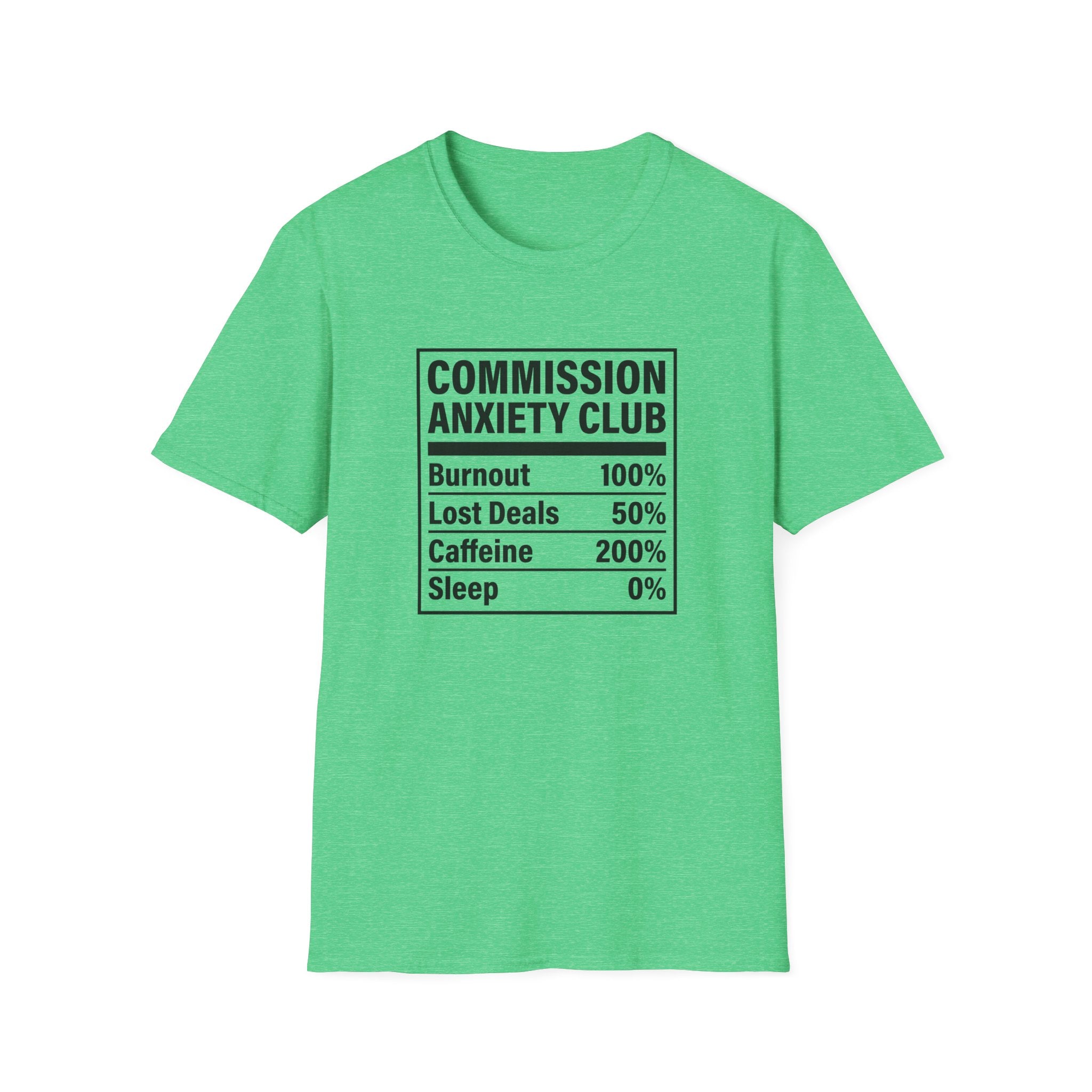 Commission Anxiety Club T-Shirt — Burnout 100%, Caffeine 200% Graphic Tee
