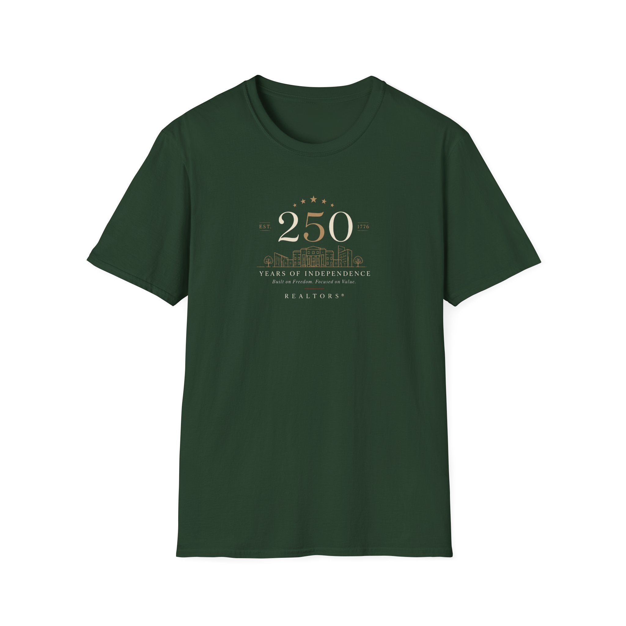 250th Anniversary T-Shirt — Minimal Gold '250' Celebration Tee