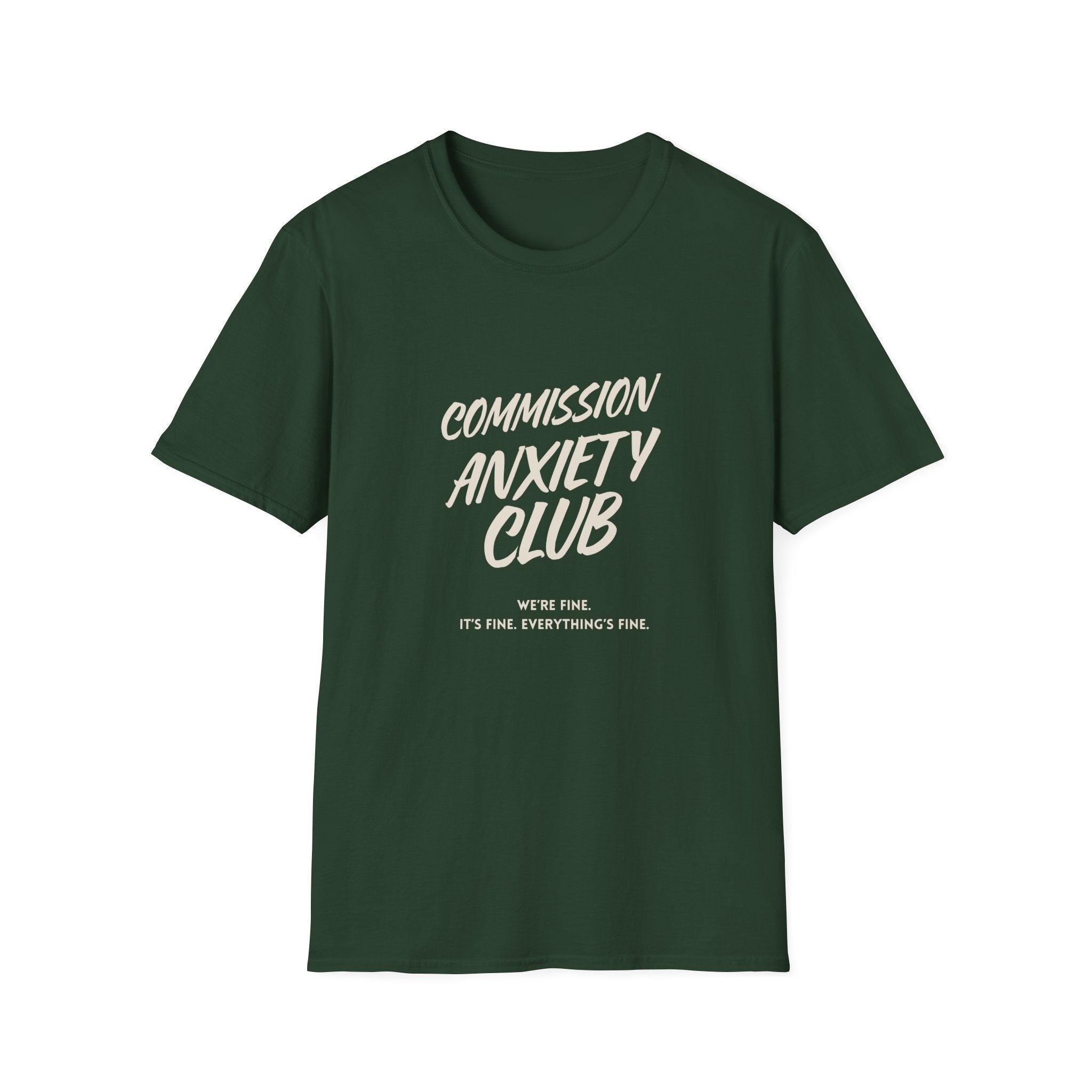 Commission Anxiety Club T‑Shirt — Funny Mental Health Awareness Tee.