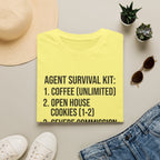 Agent Survival Kit T-Shirt — Funny Real Estate Agent Shirt (Coffee, Open House Cookies)