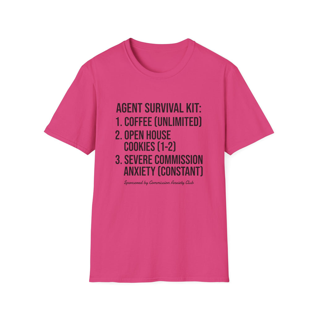 Agent Survival Kit T-Shirt — Funny Real Estate Agent Shirt (Coffee, Open House Cookies)